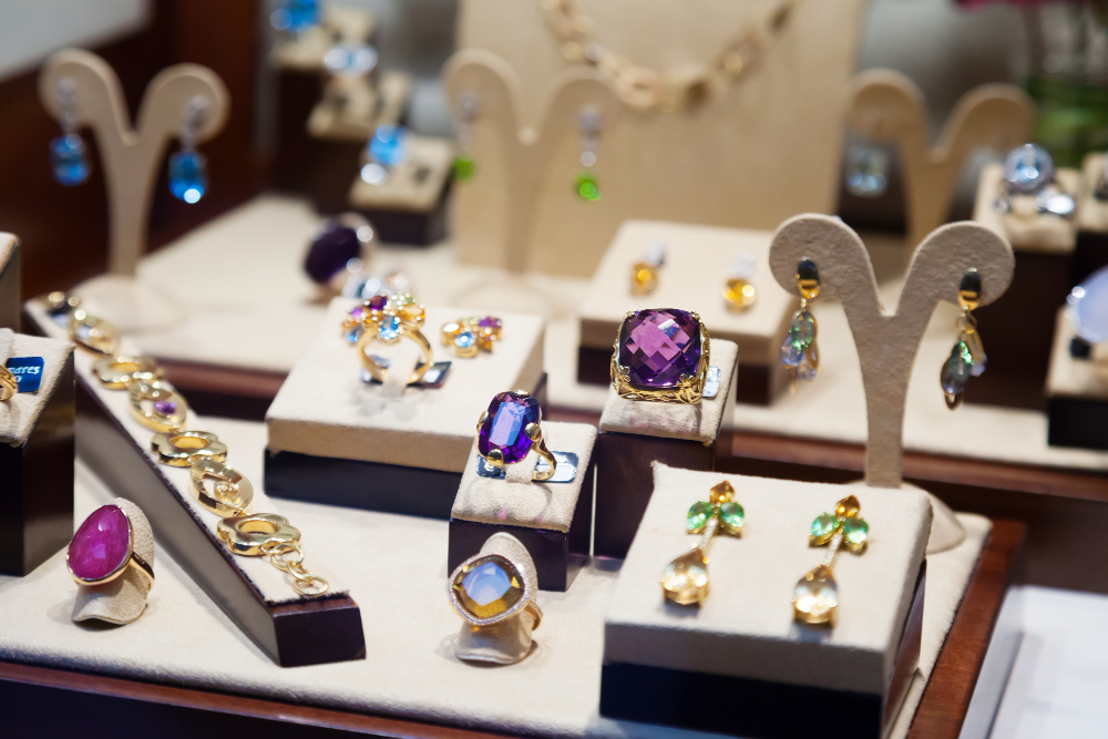 Very beautiful gemstones arranged neatly in place